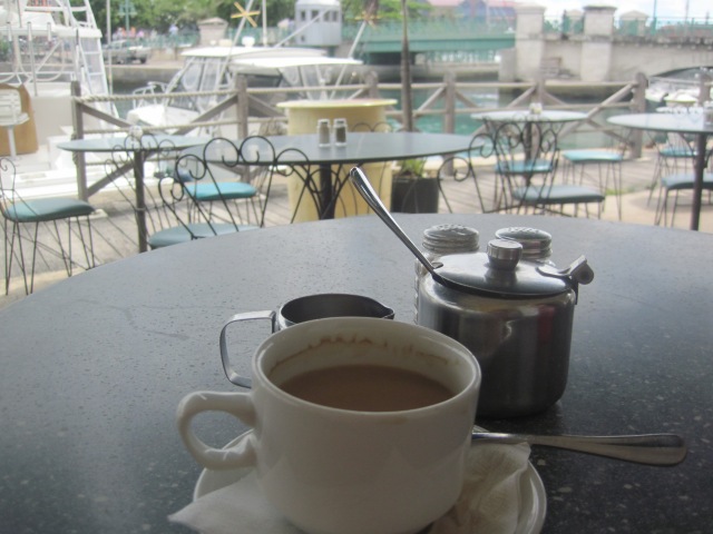 A lovely cup of coffee at the Waterfront Cafe